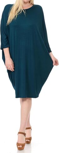 Pastel by Vivienne Women's Side Draped Dolman Sleeves Plus Dress in Saudi Arabia