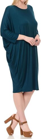 Pastel by Vivienne Women's Side Draped Dolman Sleeves Plus Dress in Saudi Arabia