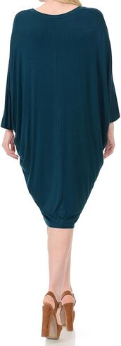 Pastel by Vivienne Women's Side Draped Dolman Sleeves Plus Dress in Saudi Arabia