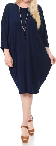 Pastel by Vivienne Women's Side Draped Dolman Sleeves Plus Dress in Saudi Arabia
