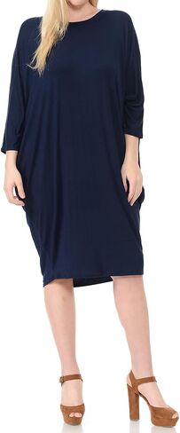 Pastel by Vivienne Women's Side Draped Dolman Sleeves Plus Dress in Saudi Arabia