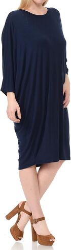 Pastel by Vivienne Women's Side Draped Dolman Sleeves Plus Dress in Saudi Arabia