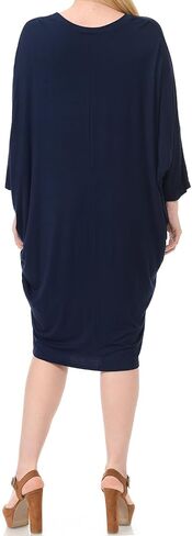 Pastel by Vivienne Women's Side Draped Dolman Sleeves Plus Dress in Saudi Arabia