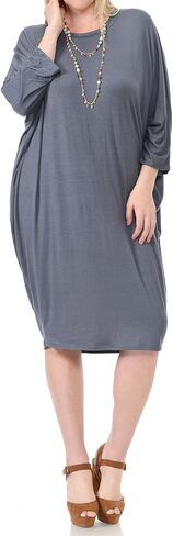 Pastel by Vivienne Women's Side Draped Dolman Sleeves Plus Dress in Saudi Arabia