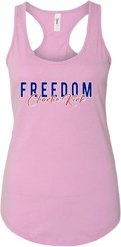 wild custom apparel Charlie Kirk Freedom Signature Merchandise Womens Tank Top in Saudi Arabia