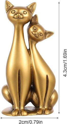 Brass Couple Cat Figurines, Vintage Sculpture Art Piece Cat Decor for Home Office or Café Fun Cat Gifts for Cat Lover, Girl, Mom, and Wife in Kuwait