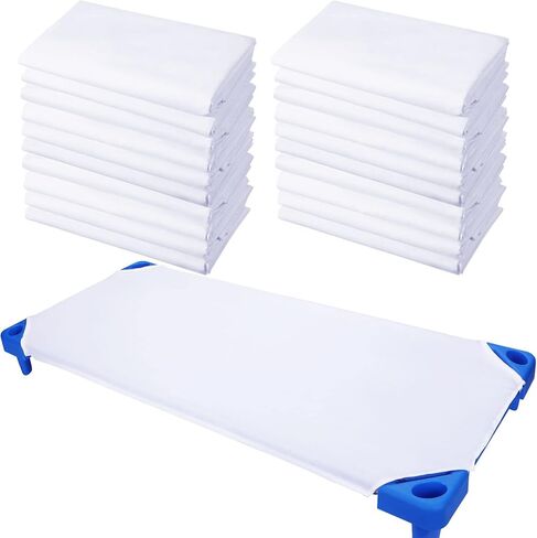 20 قطعة من ملاءات سرير الأطفال للرعاية النهارية من ماكاري للأطفال الصغار ومرحلة ما قبل المدرسة، ملاءة سرير من القماش المسامي من القطن الخالص وملاءة سرير قياسية للرعاية النهارية للأولاد والبنات، مقاس 51.18 بوصة عرض × 23.62 بوصة طول (ألوان متعددة) in Kuwait