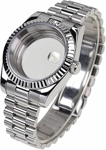 36mm 39mm Sapphire Crystal 316L Steel Watch for Case and President Strap for Nh35a Nh36 Nh34 Automatic Movement MOD(3,36mm) in Saudi Arabia