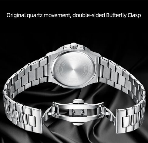 MASTOP Stainless Steel Watch for Men with Middle Eastern Arabic Numeral Dial Green Square Face Luminous Hands Date Display Waterproof Minimalist and Stylish Design in Saudi Arabia