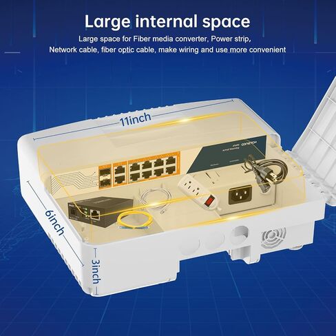 Outdoor PoE Switch,12 Port, Gigabit, IP65 Waterproof, 120W High Power Output, IEEE802.3af/at/bt, AI Watchdog , 6KV Lightning Protection, 10/100/1000Mbps Adaptive, All-in-one Box, Plug & Play in Saudi Arabia