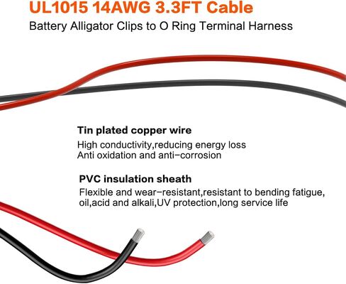 Alligator Clips Booster Jumper Cable 8 AWG 3.3FT Tinned Copper Electronic Wire with 50A Anderson Connector Plug Battery Charger Gator Clamps for 12/24V Inverter Car Battery Charging in Saudi Arabia