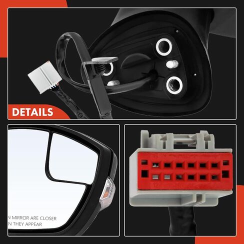 A-Premium Passenger Side Power Door Mirror - Compatible with Ford EcoSport 2018 2019 2020 2021 2022 - Non-Heated Manual Folding Black Outside Rear View Mirror w/Turn Signal - Replace# GN1Z17682C in Saudi Arabia