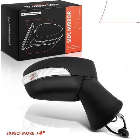 A-Premium Passenger Side Power Door Mirror - Compatible with Ford EcoSport 2018 2019 2020 2021 2022 - Non-Heated Manual Folding Black Outside Rear View Mirror w/Turn Signal - Replace# GN1Z17682C in Saudi Arabia