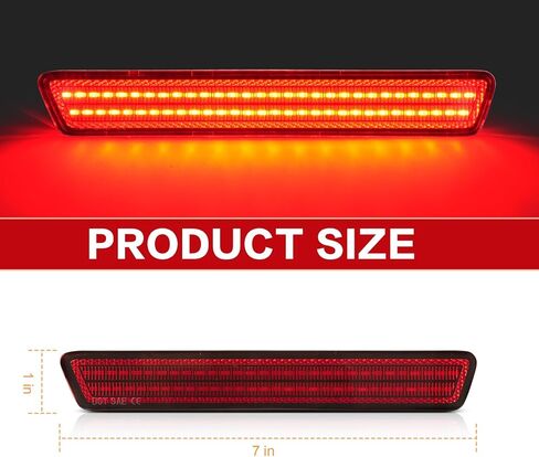 Litzland LED أضواء العلامات الجانبية الخلفية متوافقة مع فورد موستانج 1999 2000 2002 2002 2003 2004 المصد الخلفي مصباح عدسة حمراء in Kuwait