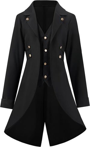 Spooktacular Creations Steampunk Costume Men, Black Gothic Men Steampunk Jacket for Halloween Cosplay Party in Saudi Arabia