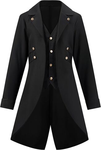 Spooktacular Creations Steampunk Costume Men, Black Gothic Men Steampunk Jacket for Halloween Cosplay Party in Saudi Arabia