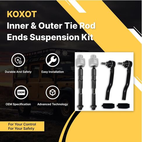 6Pcs ES800473 ES800474 EV800576 Front Suspension Inner Outer Tie Rod End Link for Ford 2007 2008 2009 2010 2011 2012 2013 2014 Edge, Compatible with Lincoln 2007-2015 MKX in Saudi Arabia
