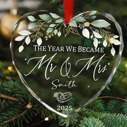 Personalized Engaged Glass Christmas Ornament, Custom The Best is Yet to Come Glass Ornaments, Gifts for Couples, Newly Engaged Ornaments, Engagement Gifts, Wedding Gift for Couples in Saudi Arabia