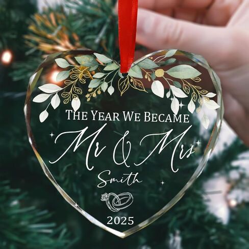 Personalized Engaged Glass Christmas Ornament, Custom The Best is Yet to Come Glass Ornaments, Gifts for Couples, Newly Engaged Ornaments, Engagement Gifts, Wedding Gift for Couples in Saudi Arabia