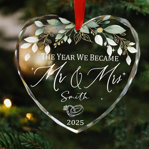 Personalized Engaged Glass Christmas Ornament, Custom The Best is Yet to Come Glass Ornaments, Gifts for Couples, Newly Engaged Ornaments, Engagement Gifts, Wedding Gift for Couples in Saudi Arabia