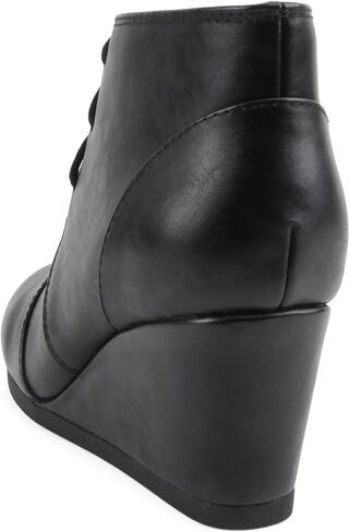 Soda “REX" ~ Women Lace Up Rounded Toe Low Wedge Ankle Bootie in Kuwait