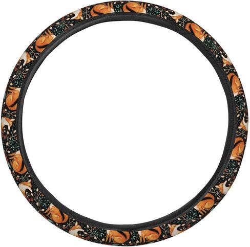 Dujiea Cute Fox Fall Autumn Elastic Stretch Steering Wheel Cover, Anti-Slip and Durable Car Steering Wheel Accessories for Women Men, 15 Inch Universal Fit Car, Truck, SUV in Saudi Arabia