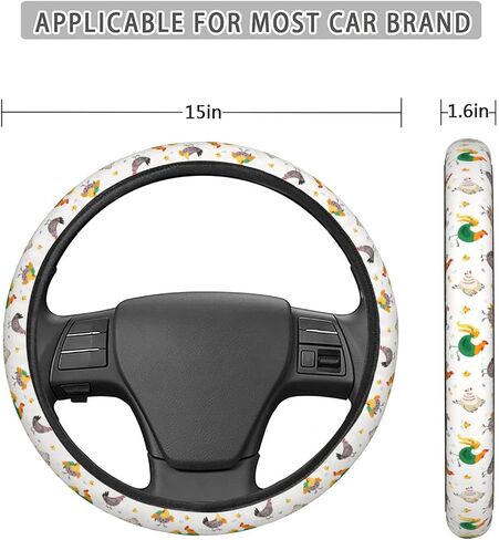 Dujiea Cute Fox Fall Autumn Elastic Stretch Steering Wheel Cover, Anti-Slip and Durable Car Steering Wheel Accessories for Women Men, 15 Inch Universal Fit Car, Truck, SUV in Saudi Arabia