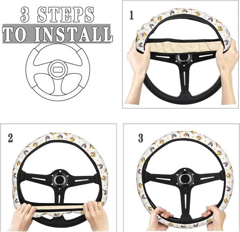 Dujiea Cute Fox Fall Autumn Elastic Stretch Steering Wheel Cover, Anti-Slip and Durable Car Steering Wheel Accessories for Women Men, 15 Inch Universal Fit Car, Truck, SUV in Saudi Arabia