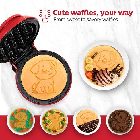 هولشتاين هاوس ويرز صانعة الوافل البلجيكية الدوارة مع طلاء غير لاصق، ستانلس ستيل، 7 بوصة، فطائر بلجيكية سميكة في دقائق | مثالية للإفطار والغداء والوجبات الخفيفة in Kuwait