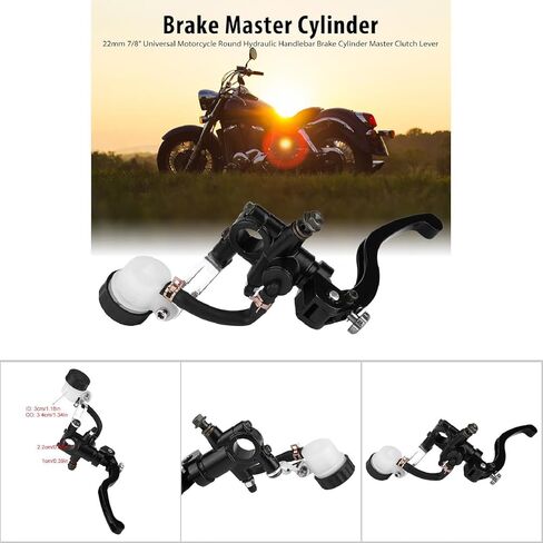 Pissente 22mm Universal Motorcycle Brake Master Cylinder Lever استبدال المقود الهيدروليكي مع سبائك الألومنيوم لمعظم الدراجات النارية 7/8 (مضخة أعلى اليسار) in Kuwait