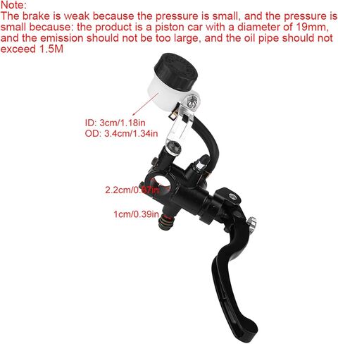 Pissente 22mm Universal Motorcycle Brake Master Cylinder Lever استبدال المقود الهيدروليكي مع سبائك الألومنيوم لمعظم الدراجات النارية 7/8 (مضخة أعلى اليسار) in Kuwait