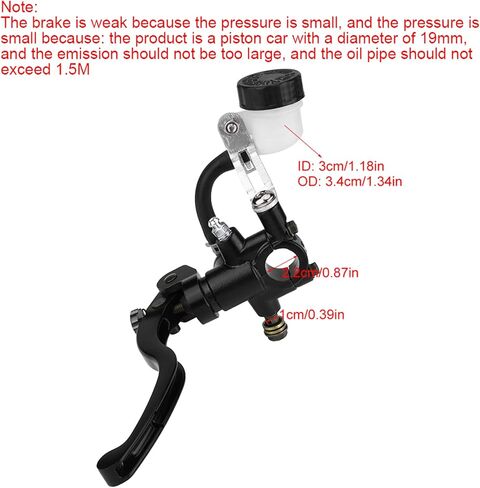 Pissente 22mm Universal Motorcycle Brake Master Cylinder Lever استبدال المقود الهيدروليكي مع سبائك الألومنيوم لمعظم الدراجات النارية 7/8 (مضخة أعلى اليسار) in Saudi Arabia