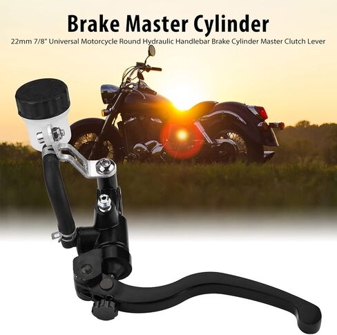 Pissente 22mm Universal Motorcycle Brake Master Cylinder Lever استبدال المقود الهيدروليكي مع سبائك الألومنيوم لمعظم الدراجات النارية 7/8 (مضخة أعلى اليسار) in Saudi Arabia