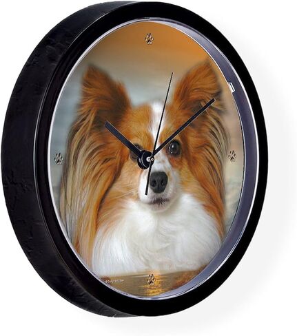ساعة حائط CafePress Papillon مقاس 10 بوصات لغرفة المعيشة أو المطبخ أو المكتب in Saudi Arabia
