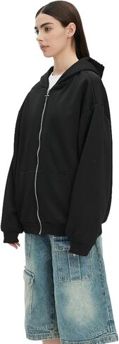 Y2k Reversible Zip Up Jacket Grunge Streetwear Vintage Leopard Print Jacket Baggy Long Sleeve Hoodie Unisex in Saudi Arabia