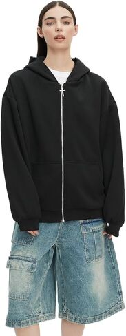 Y2k Reversible Zip Up Jacket Grunge Streetwear Vintage Leopard Print Jacket Baggy Long Sleeve Hoodie Unisex in Saudi Arabia