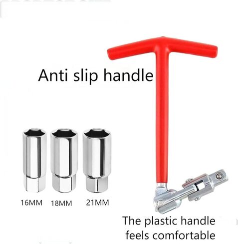 طقم مفتاح ربط مقبس شرارة على شكل حرف T (16 مم/18 مم/21 مم) - أداة إزالة وتركيب احترافية للدراجات النارية، جزازات العشب، مركبات الدفع الرباعي، نافخات الثلج، المحركات الصغيرة وما إلى ذلك - 3 أحجام in Kuwait