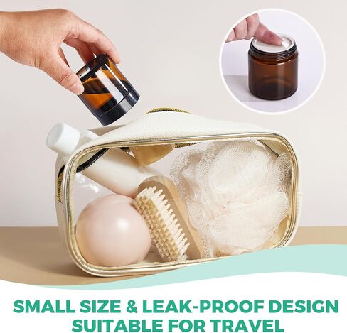 برطمانات زجاجية كهرمانية مع أغطية، 2 أونصة، 36 عبوة من برطمانات مستحضرات التجميل الفارغة، حاوية واسعة الفم محكمة الغلق قابلة لإعادة الملء للاستخدام بنفسك، عينة، كريم، غسول، صناعة الشموع، مسحوق، مستحضرات التجميل in Kuwait