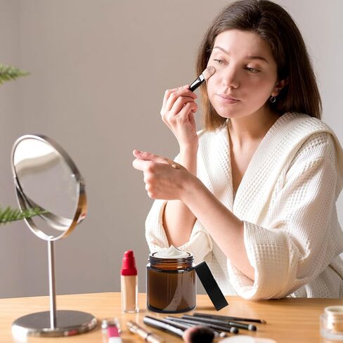 برطمانات زجاجية كهرمانية مع أغطية، 2 أونصة، 36 عبوة من برطمانات مستحضرات التجميل الفارغة، حاوية واسعة الفم محكمة الغلق قابلة لإعادة الملء للاستخدام بنفسك، عينة، كريم، غسول، صناعة الشموع، مسحوق، مستحضرات التجميل in Kuwait