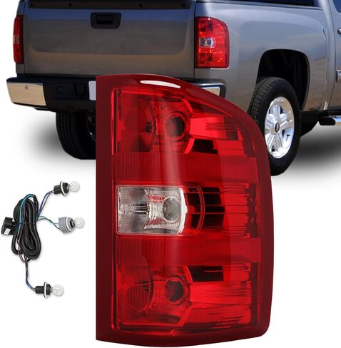 Tail Light Assembly Compatible with Chevy Silverado 1500/2500HD/3500HD 2007-2013 & GMC Sierra 3500HD 2007-2014 – OEM Fit Replacement Pickup Truck Rear Brake Lamps, Passenger Side in Kuwait