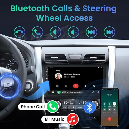 2GB+64GB Car Stereo Radio for Nissan Altima 2013-2018: 10 Inches 1280 * 800p Touchscreen Wireless Carplay/Android Auto 5G WiFi GPS Navigation Bluetooth SWC DSP FM/RDS Radio in Saudi Arabia