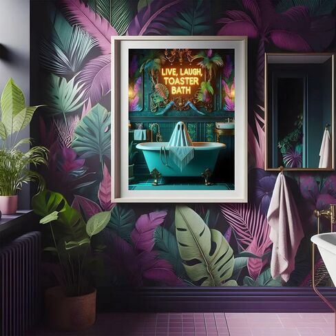 3 Pcs Halloween Ghost Neon Bathroom Canvas Wall Art Neon Sign Dying To Relax Wall Decor Pictures Funny Gothic Ghost Toaster Posters Prints for Restroom Dark Humor indie room Home Decortion Unframed in Saudi Arabia