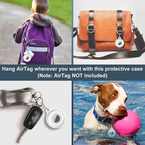 2 Pack IPX8 Waterproof AirTag Keychain Holder Case, Lightweight, Anti-Scratch, Easy Installation,Soft Full-Body Shockproof Air Tag Holder for Luggage,Keys, Dog Collar (Clear) in Saudi Arabia