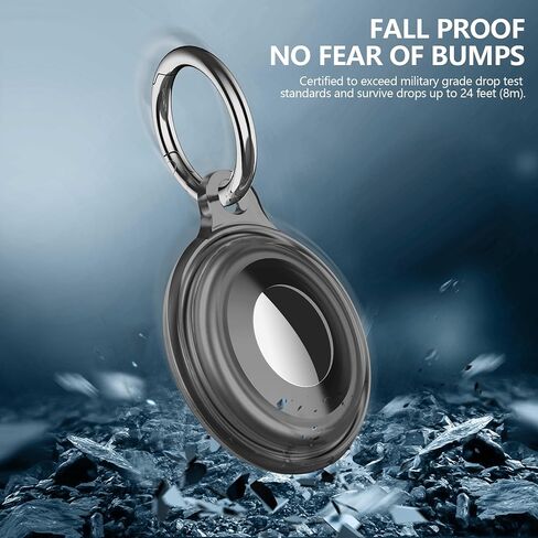 2 Pack IPX8 Waterproof AirTag Keychain Holder Case, Lightweight, Anti-Scratch, Easy Installation,Soft Full-Body Shockproof Air Tag Holder for Luggage,Keys, Dog Collar (Clear) in Saudi Arabia
