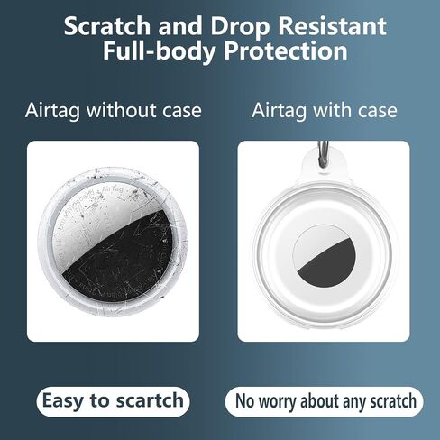 2 Pack IPX8 Waterproof AirTag Keychain Holder Case, Lightweight, Anti-Scratch, Easy Installation,Soft Full-Body Shockproof Air Tag Holder for Luggage,Keys, Dog Collar (Clear) in Saudi Arabia