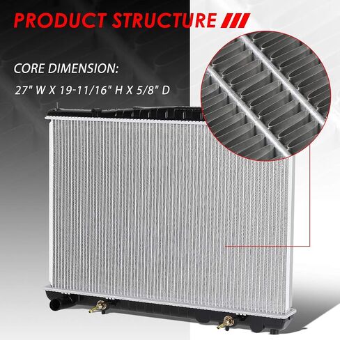 Auto Dynasty Radiator Compatible with 01-04 Infiniti QX4 Pathfinder AT, DPI 2459 Factory Style 1-Row Cooling Radiator, Aluminum Core in Saudi Arabia