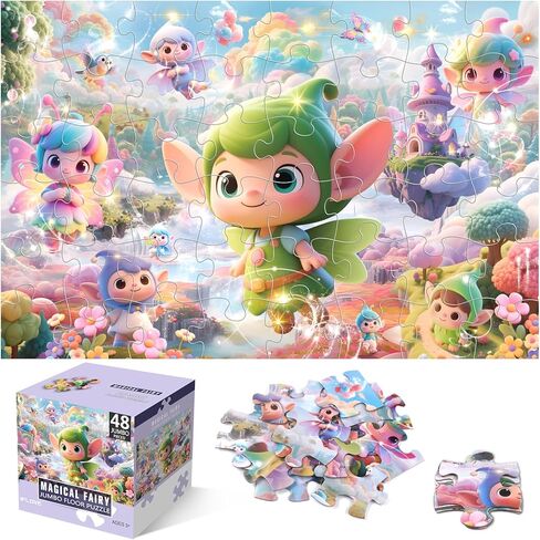 Jumbo Shimmery Floor Puzzle for Kids,Unicorn Jigsaw Large Puzzles,45 Piece Unicorn Puzzle for Toddler Ages 3-5,Children Learning Preschool Educational Toys,Birthday Gift for 4-8 Years Old in Kuwait