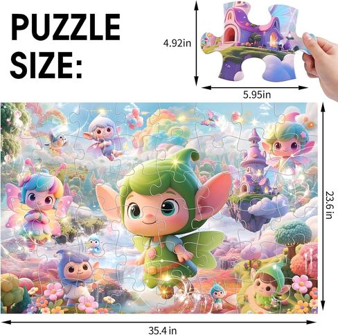 Jumbo Shimmery Floor Puzzle for Kids,Unicorn Jigsaw Large Puzzles,45 Piece Unicorn Puzzle for Toddler Ages 3-5,Children Learning Preschool Educational Toys,Birthday Gift for 4-8 Years Old in Kuwait