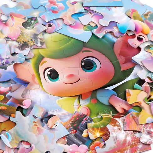 Jumbo Shimmery Floor Puzzle for Kids,Unicorn Jigsaw Large Puzzles,45 Piece Unicorn Puzzle for Toddler Ages 3-5,Children Learning Preschool Educational Toys,Birthday Gift for 4-8 Years Old in Kuwait