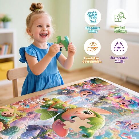 Jumbo Shimmery Floor Puzzle for Kids,Unicorn Jigsaw Large Puzzles,45 Piece Unicorn Puzzle for Toddler Ages 3-5,Children Learning Preschool Educational Toys,Birthday Gift for 4-8 Years Old in Kuwait